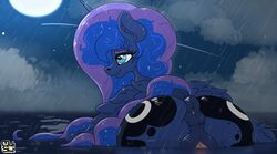 absurd_res alicorn anus ass big_butt equid female feral friendship_is_magic furry genitals hasbro hi_res horn mackstack mammal moon my_little_pony night princess_luna_(mlp) pussy raining solo wings