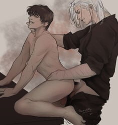 2boys anal anal_sex body_hair brown_hair cd_projekt_red clothed_male_nude_male clothed_on_nude gay geralt_of_rivia jaskier_(the_witcher) male_only partially_clothed soft_shading supermuuhcow tagme the_witcher the_witcher_(netflix) the_witcher_(series) the_witcher_2 the_witcher_3:_wild_hunt white_hair yaoi