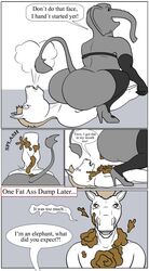 anthro bondage circus_of_pain comic duo elephant elephantid english_text equid equine feces female hi_res horse lil_house male mammal pillarbox proboscidean scat straight text