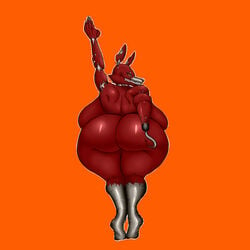 1girls anthro female female_only five_nights_at_freddy's five_nights_at_freddy's_4 fox hook huge_ass huge_breasts nightmare_foxy red_background rule_63 seb523