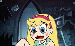 1girls ambiguous_penetration animated blonde_hair blue_eyes bottomless cowgirl_position disney honeycam implied_sex iron_maiden legs_up star_butterfly star_vs_the_forces_of_evil suggestive