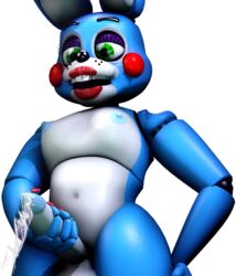 1boy 3d animatronic anthro balls big_penis blackterio blue_body blue_nipples bunny cum cumming five_nights_at_freddy's five_nights_at_freddy's_2 green_eyes jerking looking_at_penis looking_down looking_pleasured male nipples penis rabbit red_cheeks red_lips red_nails sfm solo_male source_filmmaker toy_bonnie_(fnaf) white_chest