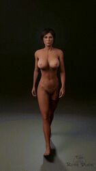 3d animated barefoot bouncing_breasts breast_jiggle breasts_jiggling brown_hair completely_nude feet female full_frontal_nudity gif jiggle lara_croft lara_croft_(survivor) large_breasts nude theropedude tomb_raider walk_cycle walking