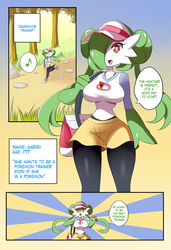 1girls anthro clothing comic female game_freak gardei_(lucyfercomic) gardevoir hat long_hair lucyfercomic nintendo open_mouth original_character pokémon_(species) pokemon pokemon_(species) pokemon_rse shirt skirt solo_female solo_focus text