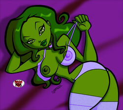 1girls anya_uribe ass assesina bikini breasts catsmeow deaddog2007 female female_only green_skin legwear long_hair marvel she-hulk solo straight_hair