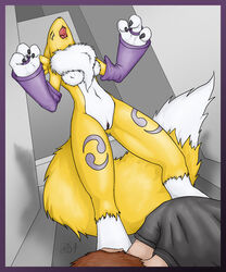 anthro breasts color digimon female forceswerwolf fur furry human indoors interspecies male nude renamon tagme vulva