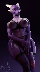 1futa 3d abs anthro balls big_balls big_breasts big_penis breasts dickgirl doctor-sfm dragon erection futa_only futanari hand_over_crotch hands_over_penis horn horns humanoid_penis looking_at_viewer nipples penis piercing purple_body purple_skin selena_(omniman107) standing thick_thighs thighhighs twitch_lines wide_hips