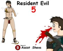 capcom chris_redfield dark-skinned_female dark_skin female human male redbone resident_evil resident_evil_5 sheva_alomar tribal tribal_costume