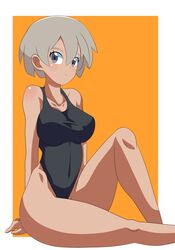 bea_(pokemon) big_breasts chelsea_cola dark-skinned_female female female_focus female_only grey_hair medium_breasts nintendo pokemon pokemon_ss solo solo_female solo_focus thick_thighs