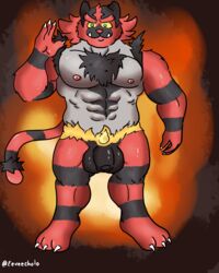 anthro felid hi_res incineroar kuma-arts male male_only mammal nintendo pokémon_(species) pokemon solo video_games