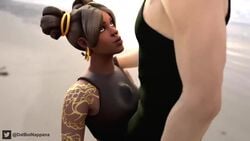 1boy 1boy1girl 1girls 3d animated arm_tattoo beach braid clothed clothed_sex clothes clothing dark-skinned_female dark_skin female female_focus fortnite grabbing hand_on_back interracial light-skinned_male looking_up luxe_(fortnite) male male/female nappana no_sound nose_piercing outercourse paizuri paizuri_under_clothes partial_male sports_bra tagme tattoo video