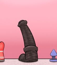 animal_dildo animal_sex_toy artificial_vagina banbanji buttplug dildo equine_dildo furniture gradient_background hi_res no_humans object_focus pink_background sex_toy simple_background table tenga zero_pictured