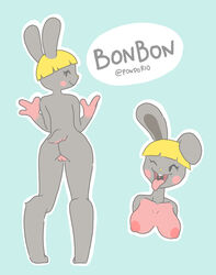 absurd_res animal_crossing anthro bonbon_(animal_crossing) female hi_res lagomorph leporid mammal nintendo ponporio_(artist) rabbit solo video_games