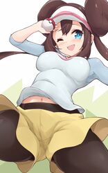 big_breasts clothed_female female female_focus female_only jampen long_hair nintendo pokemon pokemon_bw2 rosa_(pokemon) solo solo_female solo_focus