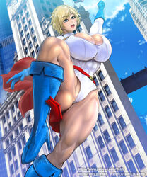 big_breasts blonde_hair blue_eyes breasts busty clothed_female curvy dc dc_comics favorite female female_focus female_kryptonian female_only high_heel_boots high_heels hourglass_figure kara_zor-l karen_starr kryptonian mature_female power_girl rebis short_hair solo solo_female solo_focus superheroine superman_(series) voluptuous