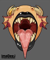 1girls anthro big_lips black_lips dragon goldie_(imadeej) horns imadeej imminent_vore lips lipstick mawshot mouth open_mouth saliva sharp_teeth teeth tongue tongue_out