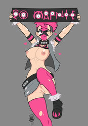 1girls big_breasts blush bodypaint cheerleader exhibitionism eye_contact facepaint female female_team_yell_grunt fictional_language half_naked nintendo npc npc_trainer obituarytnsfw outfit pink_eyes pink_hair pokemon pokemon_ss punk short_hair team_yell team_yell_grunt team_yell_grunt_(female) unown unown_text wink