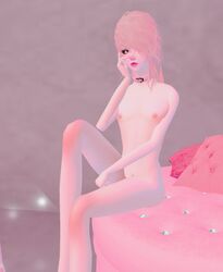 3d cute femboy gay imvu pink_background pink_eyes pink_hair slim submissive