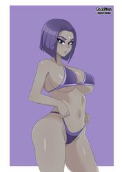 1girls dc dc_comics female female_only mrdeck purple_eyes purple_hair rachel_roth raven_(dc) solo teen_titans