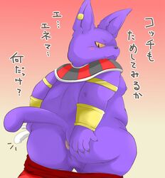 anthro anus ass big_butt champa dragon_ball dragon_ball_super fur looking_back male male_only presenting presenting_anus prostate_stimulator purple_body purple_fur sex_toy solo xxxl+