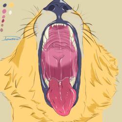 canine drool el_donteh fangs furry solo tiger vore