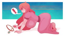 1girls adventure_time all_fours ass barefoot big_ass big_breasts breasts dabble female female_only huge_breasts large_breasts princess_bubblegum solo solo_female