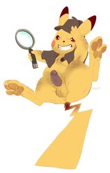 anthro anus ass balls bottomless clothed clothing detective_pikachu detective_pikachu_(series) dirty genitals hi_res humanoid_genitalia humanoid_penis male male_only nintendo pawpads penis pikachu pokémon_(species) pokemon soles solo video_games xtbidx