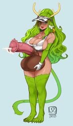 1futa animal_genitalia animal_genitalia_on_humanoid balls big_breasts breasts cayenne_rodica cleavage cow_ears cow_girl cow_print cum cupping_balls dickgirl erection futa_only futanari gaikiken green_hair horsecock horsecock_on_humanoid huge_balls huge_cock huge_testicles looking_at_viewer penis precum sheath solo solo_futa testicles