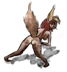 anthro female genitals hybrid prostokvashino pussy solo tama-tama unknown_artist