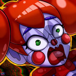 baby_(fnafsl) circus_baby circus_baby_(fnaf) clown dick female female_only five_nights_at_freddy's five_nights_at_freddy's:_sister_location green_eyes meme penis radiobx red_hair robot robot_girl screaming shortstack silhouette sister_location solo solo_female tongue