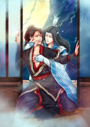 canon_couple clothed eager fingers_in_mouth gay gay_domination gentle_maledom lan_wangji love maledom malesub mo_dao_zu_shi mobius_yang romantic romantic_couple soft_domination wei_wuxian willing_sub yaoi