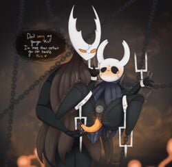 bondage chains crying cuntboy cuntboy_sans_balls gay gay_domination herm hermaphrodite hollow_knight hollow_knight_(character) hornynym incest intersex leaking leaking_cum male male/male male_only maleherm multi_genitalia penis penis_emerging_from_pussy precum protagonist_(hollow_knight) pussy rape scared smug steam sweat tears thick_thighs