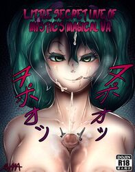 boobjob cum doujin_cover fanart green_eyes jimmesma licking_lips magicalmysticva mystic penis teal_hair