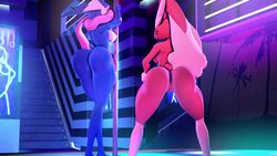 2girls 3d animated anthro ass ass_shake breasts greninja lopunny nintendo no_sound pervertguy341 pokémon_(species) pokemon pokemon_(species) pussy stripper stripper_pole tagme twerking video