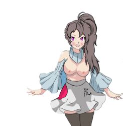 blush breasts edit female gray_hair happy large_breasts mascot pointy_chin r/goodanimemes reddit tora-chan_(r/goodanimemes)