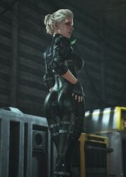 3d ass athletic athletic_female blonde_hair bubble_butt busty female female_focus female_only hourglass_figure ines_(the_first_descendant) long_hair pinup pinup_pose rear_view sideboob standing tagme the_first_descendant tied_hair wide_hips wildynsfw