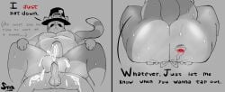 anthro ass balls big_balls big_butt big_penis bodily_fluids cum cum_on_body cumshot duo ejaculation faceless_character faceless_male facesitting felid feline genital_fluids genitals hi_res huge_balls huge_butt male male/male male_on_top mammal musk musk_clouds musk_worship musky_balls musky_butt musky_penis on_top overweight overweight_male penis sitting_on_another starlight05 sweat sweaty_balls sweaty_butt sweaty_genitalia sweaty_legs sweaty_thighs turkitty unimpressed