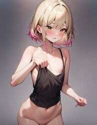 ai_generated blonde_hair breasts female flat flat_chest hot pool sexy