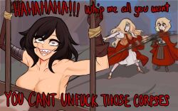 3girls big_breasts breasts centurii-chan female meme necrophilia tagme whipping