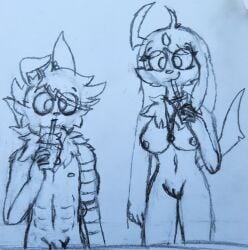 1boy 1girls absol balls breasts eevee female male penis pokemon pussy sketch tagme traditional_media_(artwork) trashb4g
