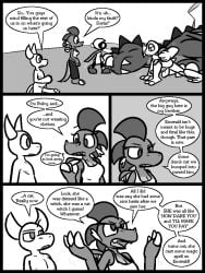2025 2_horns 4_fingers anthro balls barefoot big_balls big_penis bottomwear breasts brother_(lore) brother_and_sister_(lore) caspar_(ultilix) casual_nudity claws cleavage closed_eyes clothed clothing comic crouching cute_fangs demon dragon emerald_(ultilix) english_text erection esd european_mythology eyebrows fangs feet female feral finger_claws fingers fist footwear genitals greyscale group hair half-closed_eyes horn leo_the_magician long_sleeves male medium_breasts monochrome mythological_creature mythological_scalie mythology narrowed_eyes nipples no_pupils open_mouth pants penis raised_eyebrow raised_hands robe ruby_(ultilix) scalie shadow_creature sharp_teeth shirt shoes sibling_(lore) sister_(lore) tank_top teeth text to-be-named-later toe_claws topwear ultilix unconscious western_dragon