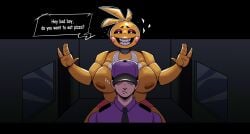 animatronic animatronic_female big_breasts big_nipples big_titties breasts chicken chicken_girl curvaceous curvaceous_female curvaceous_figure curvy curvy_figure curvy_hips female female_focus female_only five_nights_at_freddy's five_nights_at_freddy's_2 furry furry_female furry_only michael_afton mr_mapache nipples nude rubber smiling solo toy_chica_(fnaf) yellow_hair yellow_skin