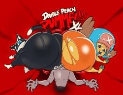 2boys anthro ass_to_ass big_ass clothing male male_only morgana_(persona) one_piece persona persona_5 submarine_screw tony_tony_chopper