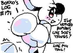 2025 animated anthro ass bar_emanata bent_over big_butt big_eyes black_hair blush blush_lines captain_bokko cel_shading chibi clothing digital_media_(artwork) duo emanata english_text erection erection_under_clothing eyelashes female flash_emanata hair happy lagomorph leporid ligma_(artist) looking_at_viewer looking_back looking_back_at_viewer low_res male male/female mammal monobutt nude open_mouth open_smile osamu_tezuka presenting presenting_hindquarters rabbit rear_view red_eyes restricted_palette scut_tail shaded short_tail simple_background smile solo_focus tail text the_amazing_3 white_background white_body wigglypaint_(artwork)