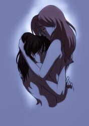 2girls alternate_version_available asian asian_female attack_on_titan belly blonde_female blonde_hair blonde_hair_female blush blush_lines blushing breasts christa_lenz closed_eyes embrace female female/female female_only hand_on_back hand_on_butt historia_reiss kissing lifting lifting_person mikasa_ackerman nude nude_female okonomiyaky sapphic shingeki_no_kyojin sideboob sucking sucking_nipples tagme yuri