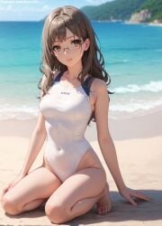 1girls 2d ai_generated areolae arm_up armpit armpits bare_arms big_breasts breasts chest cleavage curvy curvy_figure cute cute_face detailed eyelashes eyeshadow female female_only fit fit_female focus futaba_rio glasses hair high_quality large_breasts legs light-skinned_female light_brown_hair light_skin lips lipstick long_hair looking_at_viewer makeup mascara outdoors outside pale-skinned_female pale_skin perky_breasts posing seductive seductive_look seishun_buta_yarou_wa_bunny_girl_senpai_no_yume_wo_minai stable_diffusion swimsuit swimwear tagme thighs thin_waist