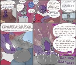 2025 anthro anthro_on_anthro anthro_penetrated anthro_penetrating anthro_penetrating_anthro balls bat big_balls big_penis black_eyes blue_clothing blue_shirt blue_topwear bodily_fluids bottomwear clothing cum cum_from_mouth cum_in_mouth cum_inside cum_on_balls cum_on_face cum_splatter deep_throat dialogue dominant dominant_anthro dominant_male dungeons_and_dragons duo english_text eye_roll face_fucking female female_penetrated fur furry gagging genital_fluids genitals glans grey_balls grey_penis hair hasbro hi_res huge_balls huge_cock interspecies irrumatio lagomorph leporid male male/female male_penetrating male_penetrating_female mammal musk natural_20 nerd oral oral_penetration pants penetration penile penis purple_body purple_fur purple_hair purple_nose rabbit red_bottomwear red_clothing red_eyes red_glans red_pants red_penis red_shirt red_topwear role-playing_game rough_sex sex shirt sparkles speech_bubble starit submissive submissive_anthro submissive_female tabletop_game text thick_penis topwear wizards_of_the_coast