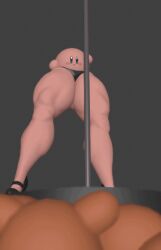 3d 3d_(artwork) 3d_animation animated cyanu high_heels kirby kirby_(series) platform_heels pole pole_dancer pole_dancing satire tagme thick_thighs waddle_dee what wtf