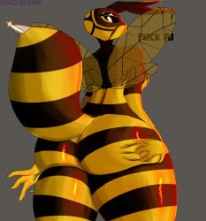 absurd_res anthro archenarie arthropod ass big_butt female hi_res hornet hymenopteran insects nude solo vespid wasp