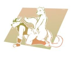 anal anal_sex anthro canid canine canis doggy_style duo epic_games flustered_male fortnite from_behind_position gulonine hands_on_hips hi_res human hunter_marte male male/male male_human male_penetrated male_penetrating male_penetrating_male mammal marten mustelid musteline penetration sex tohfu wendell_(fortnite) wolf